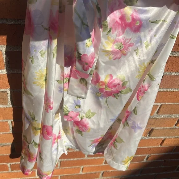 Vintage Cinema Etoile Floral Pattern Pastel Colors Robe Duster - Picture 6 of 10